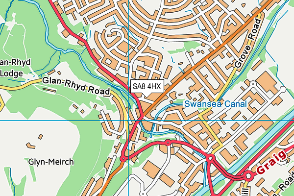 SA8 4HX map - OS VectorMap District (Ordnance Survey)