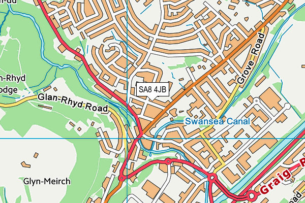 SA8 4JB map - OS VectorMap District (Ordnance Survey)