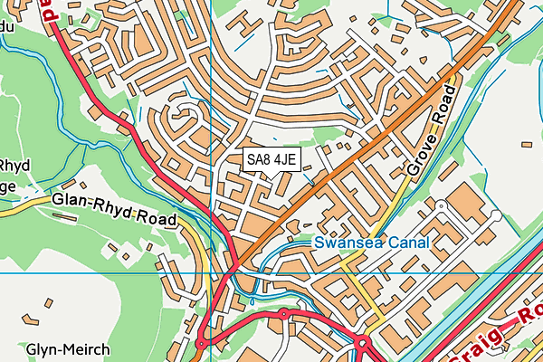 SA8 4JE map - OS VectorMap District (Ordnance Survey)