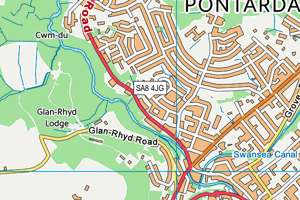 SA8 4JG map - OS VectorMap District (Ordnance Survey)