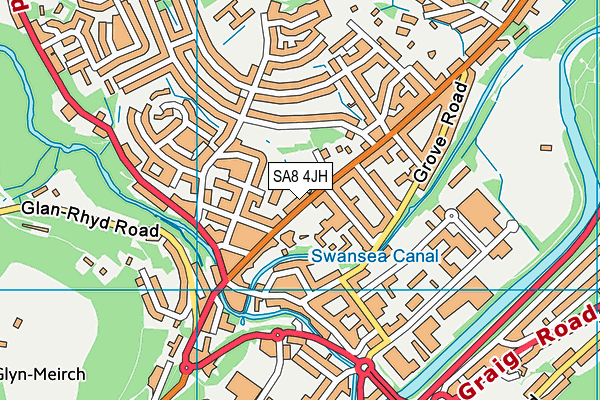 SA8 4JH map - OS VectorMap District (Ordnance Survey)