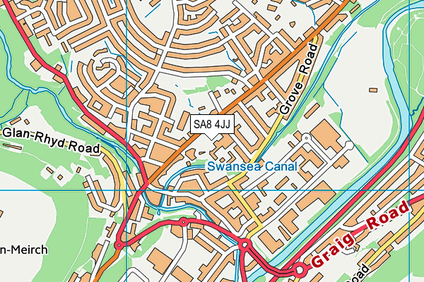 SA8 4JJ map - OS VectorMap District (Ordnance Survey)