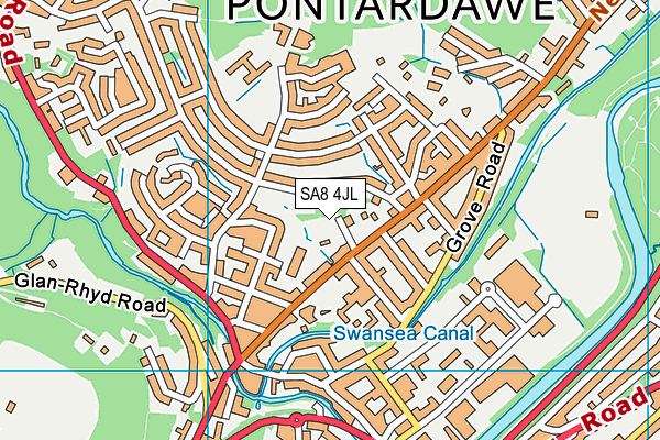 SA8 4JL map - OS VectorMap District (Ordnance Survey)