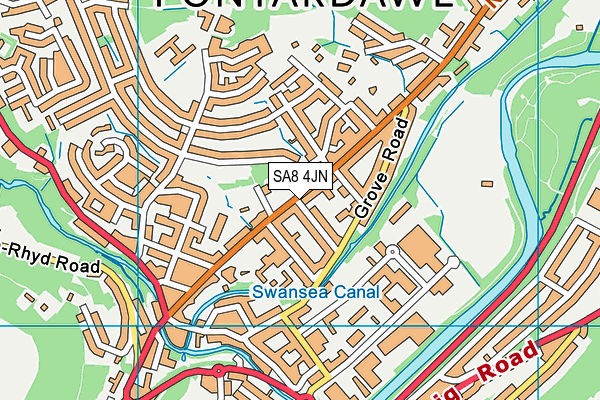 SA8 4JN map - OS VectorMap District (Ordnance Survey)