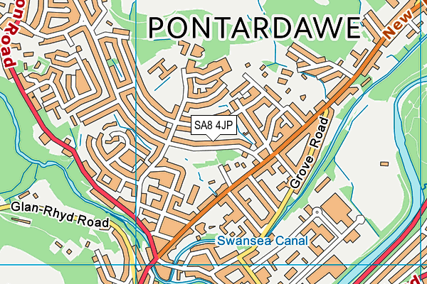 SA8 4JP map - OS VectorMap District (Ordnance Survey)