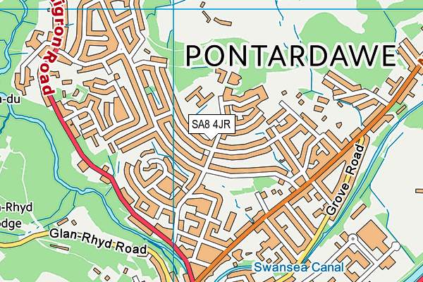 SA8 4JR map - OS VectorMap District (Ordnance Survey)