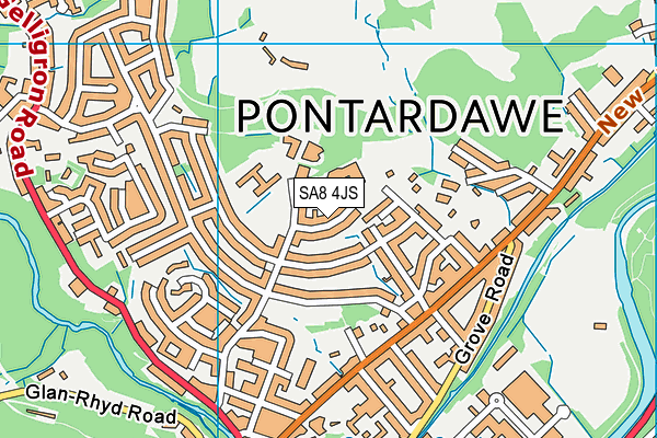 SA8 4JS map - OS VectorMap District (Ordnance Survey)