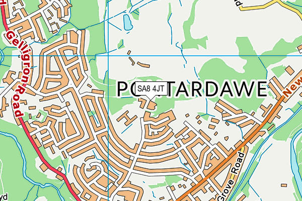 SA8 4JT map - OS VectorMap District (Ordnance Survey)