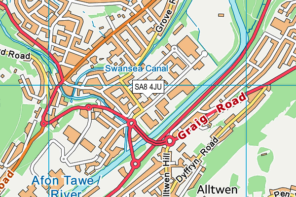 SA8 4JU map - OS VectorMap District (Ordnance Survey)