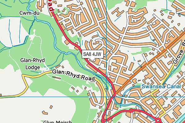 SA8 4JW map - OS VectorMap District (Ordnance Survey)