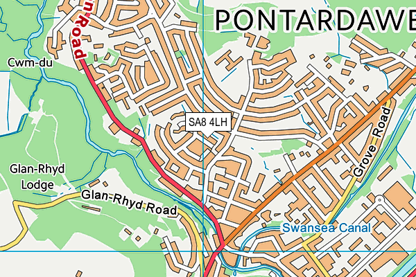 SA8 4LH map - OS VectorMap District (Ordnance Survey)