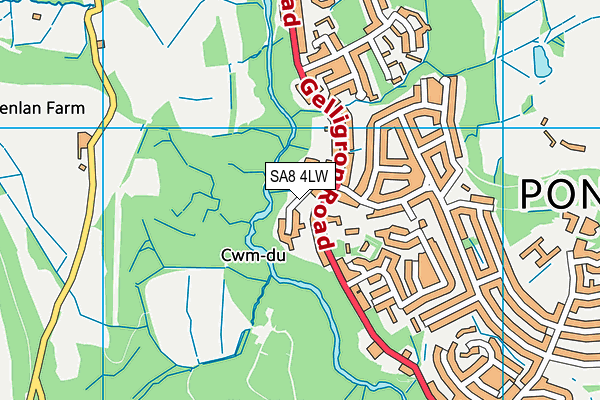 SA8 4LW map - OS VectorMap District (Ordnance Survey)
