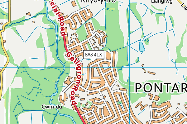 SA8 4LX map - OS VectorMap District (Ordnance Survey)