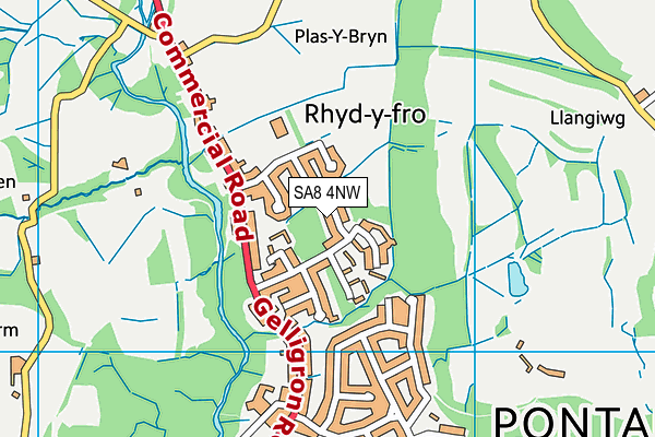 SA8 4NW map - OS VectorMap District (Ordnance Survey)