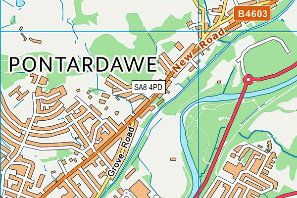 SA8 4PD map - OS VectorMap District (Ordnance Survey)