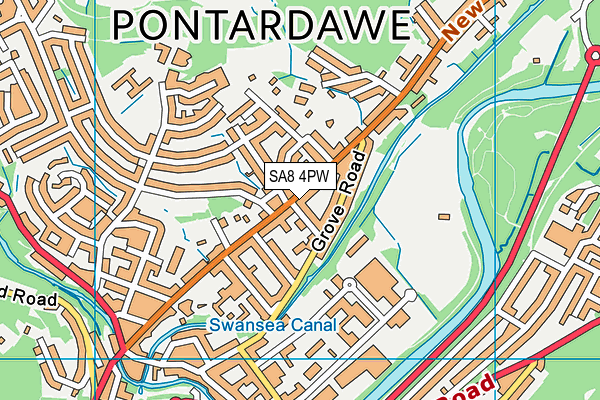 SA8 4PW map - OS VectorMap District (Ordnance Survey)