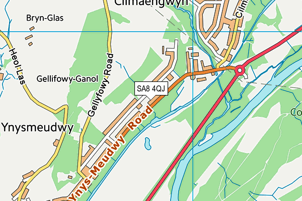 SA8 4QJ map - OS VectorMap District (Ordnance Survey)