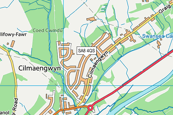 SA8 4QS map - OS VectorMap District (Ordnance Survey)