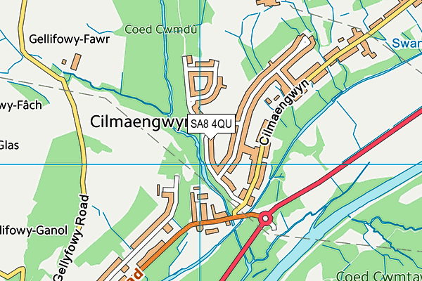 SA8 4QU map - OS VectorMap District (Ordnance Survey)