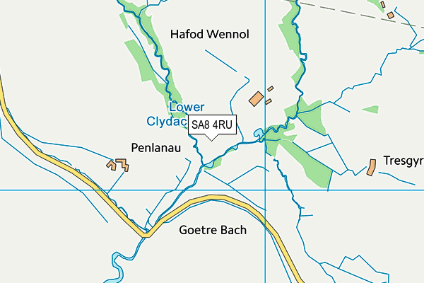 SA8 4RU map - OS VectorMap District (Ordnance Survey)