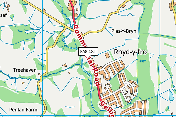 SA8 4SL map - OS VectorMap District (Ordnance Survey)