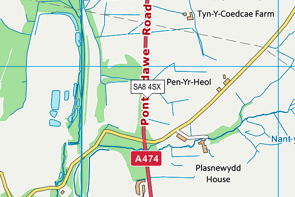 SA8 4SX map - OS VectorMap District (Ordnance Survey)