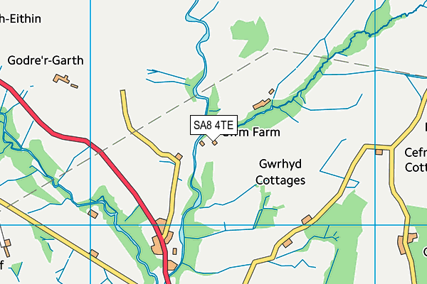 SA8 4TE map - OS VectorMap District (Ordnance Survey)