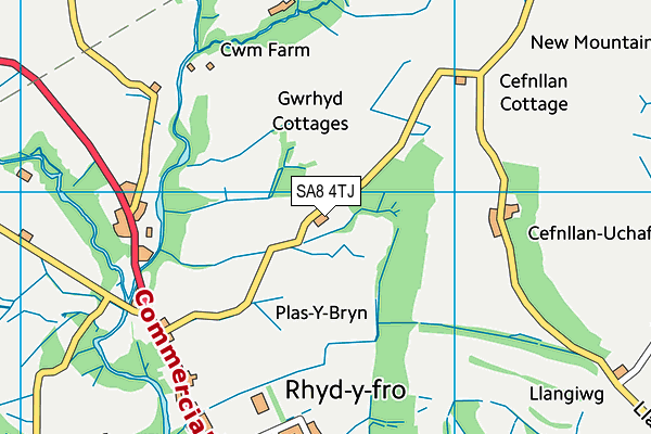 SA8 4TJ map - OS VectorMap District (Ordnance Survey)