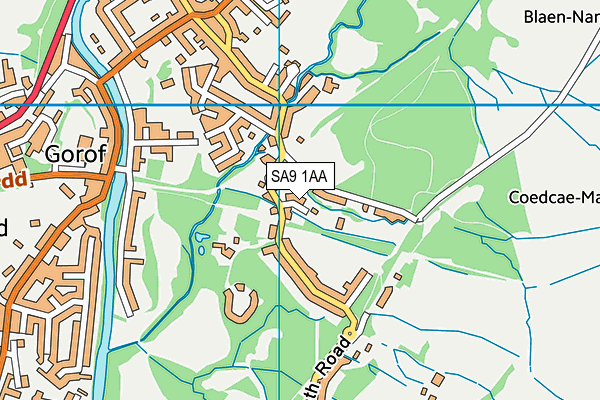 SA9 1AA map - OS VectorMap District (Ordnance Survey)