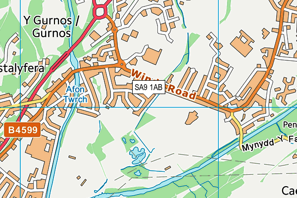 SA9 1AB map - OS VectorMap District (Ordnance Survey)