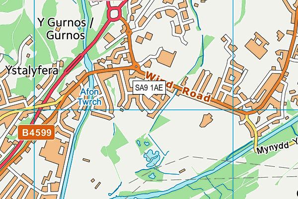 SA9 1AE map - OS VectorMap District (Ordnance Survey)