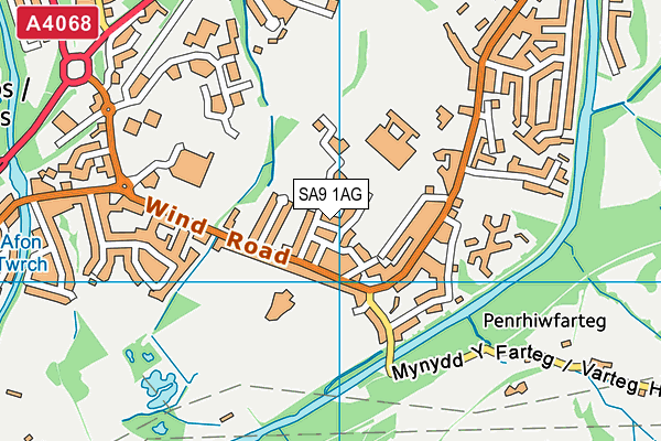 SA9 1AG map - OS VectorMap District (Ordnance Survey)