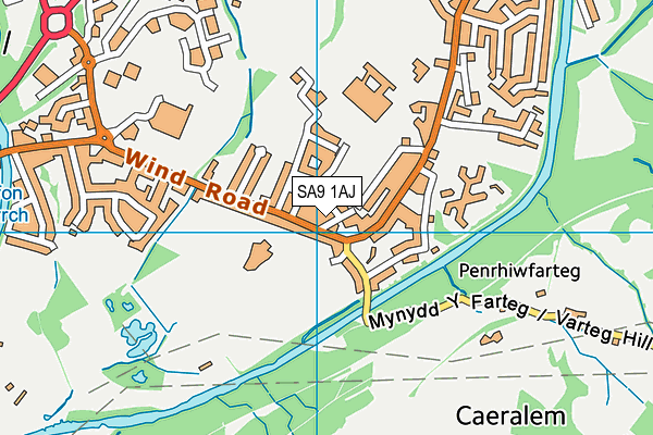 SA9 1AJ map - OS VectorMap District (Ordnance Survey)