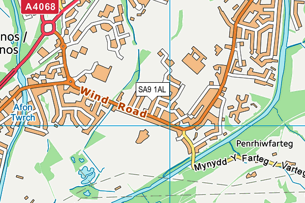 SA9 1AL map - OS VectorMap District (Ordnance Survey)