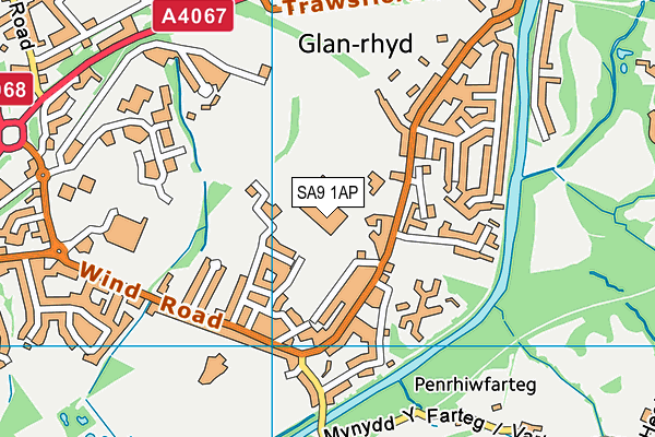 Ysgol Maes-Y-Dderwen map (SA9 1AP) - OS VectorMap District (Ordnance Survey)