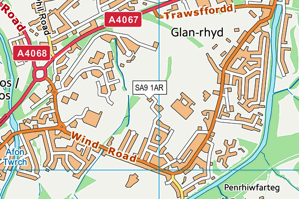 SA9 1AR map - OS VectorMap District (Ordnance Survey)