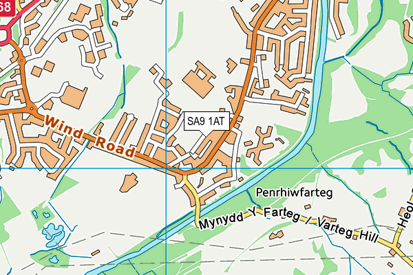 SA9 1AT map - OS VectorMap District (Ordnance Survey)