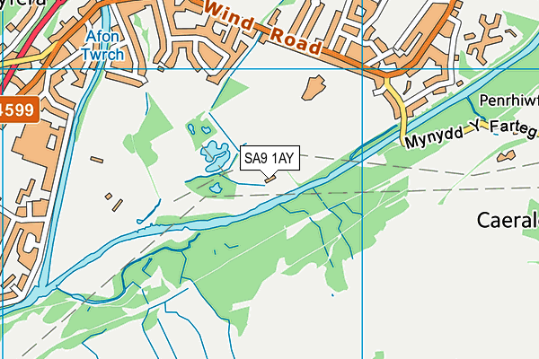 SA9 1AY map - OS VectorMap District (Ordnance Survey)