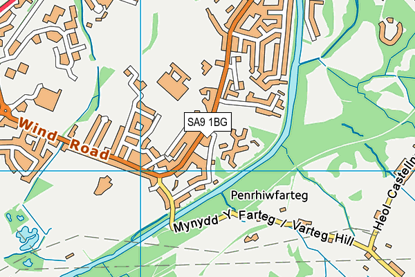 SA9 1BG map - OS VectorMap District (Ordnance Survey)