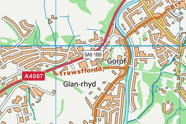 SA9 1BS map - OS VectorMap District (Ordnance Survey)