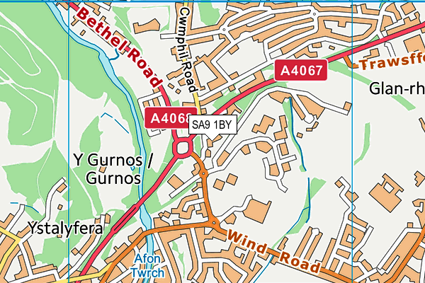 SA9 1BY map - OS VectorMap District (Ordnance Survey)