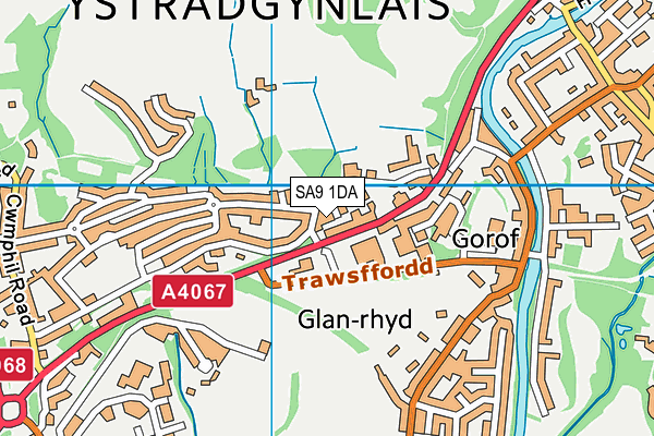 SA9 1DA map - OS VectorMap District (Ordnance Survey)