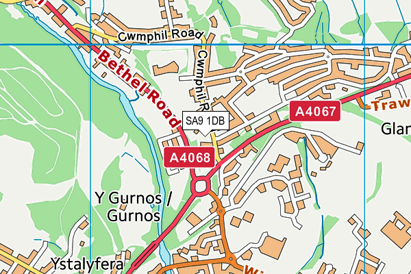 SA9 1DB map - OS VectorMap District (Ordnance Survey)