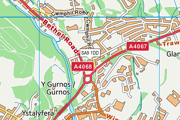 SA9 1DD map - OS VectorMap District (Ordnance Survey)