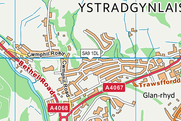 SA9 1DL map - OS VectorMap District (Ordnance Survey)