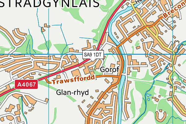 SA9 1DT map - OS VectorMap District (Ordnance Survey)