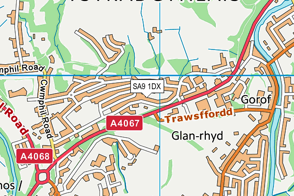 SA9 1DX map - OS VectorMap District (Ordnance Survey)