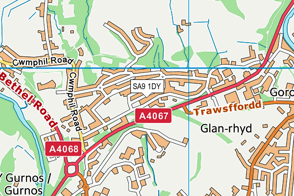 SA9 1DY map - OS VectorMap District (Ordnance Survey)