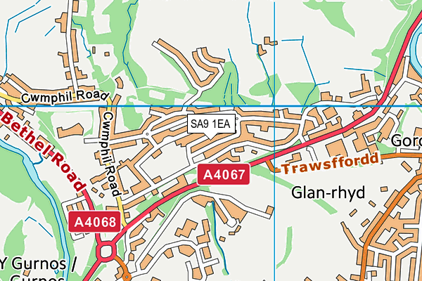 SA9 1EA map - OS VectorMap District (Ordnance Survey)