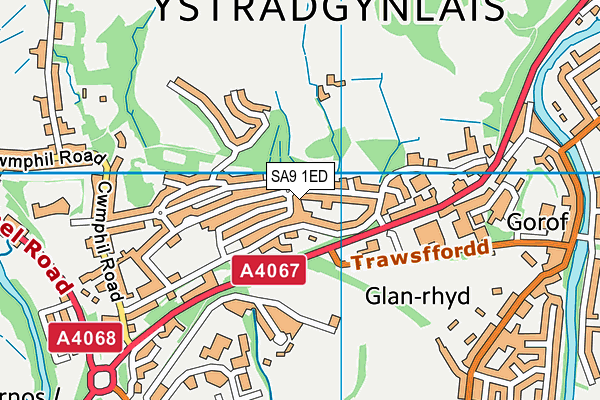 SA9 1ED map - OS VectorMap District (Ordnance Survey)